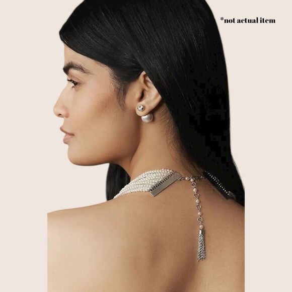 ✨ ANTHRO VIESTE ROSA CASCADE PEARL LAYERED CHOKER NECKLACE NWT - Picture 3 of 7